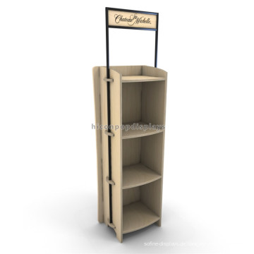 Merchandising Floor Standing Superstore Einweg Haarfarbe Bräunung Lotion Display Racks Holz